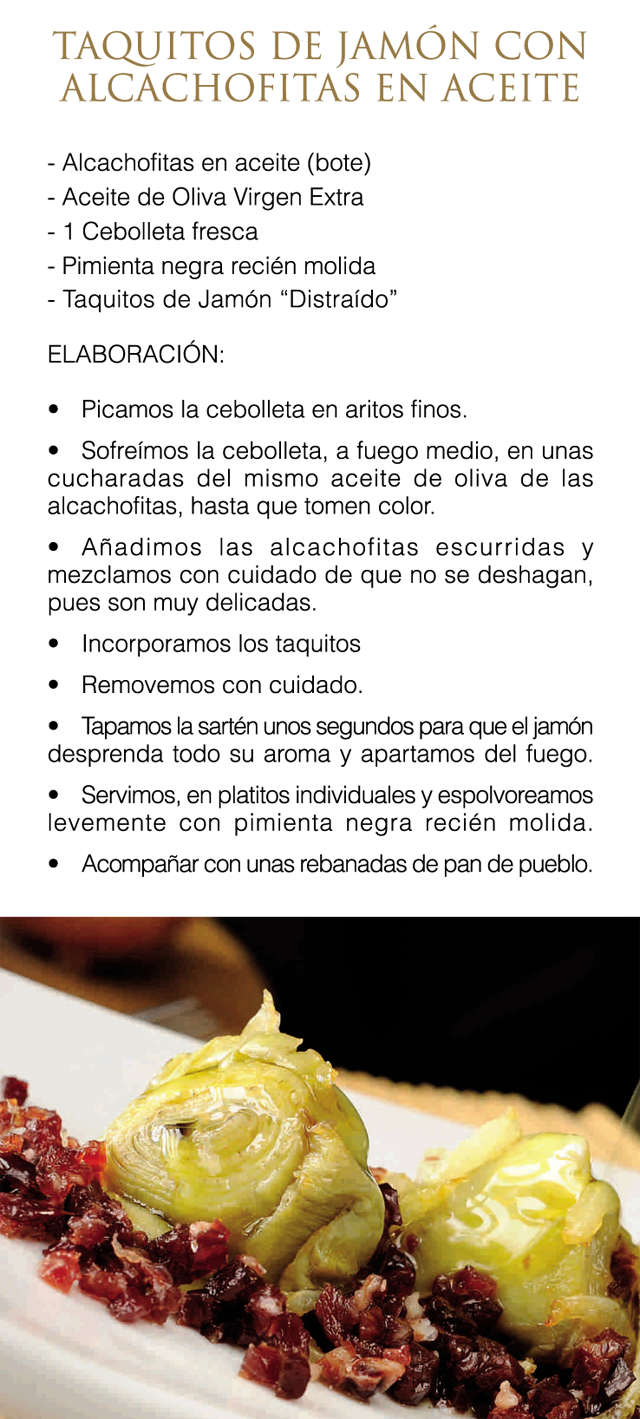 Taquitos de Jam�n con alcachofitas en aceite