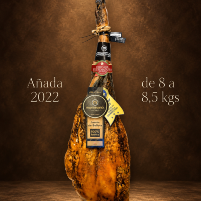 Jamón Bellota Ibérico 100% D.O. Dehesa Extremadura “Montesano” de 8 a 8,5 kgs | añada 2022